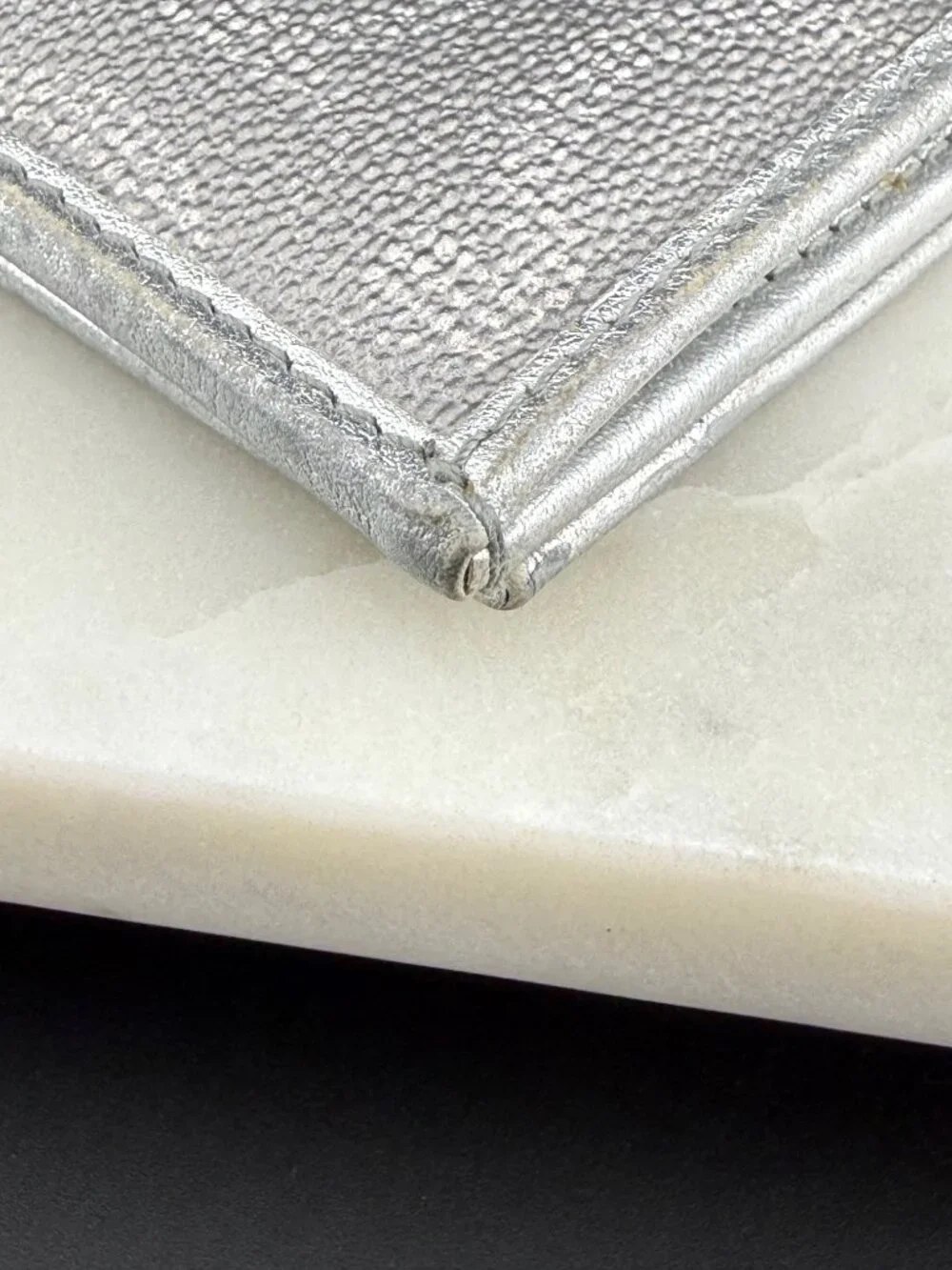 Vintage Salvatore Ferragamo Gancini Silver Wallet